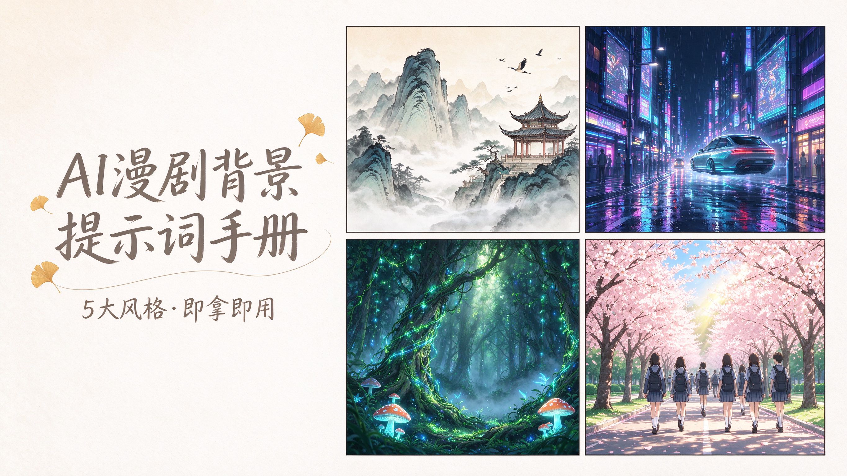 AI漫剧背景提示词手册 AI漫剧背景提示词手册