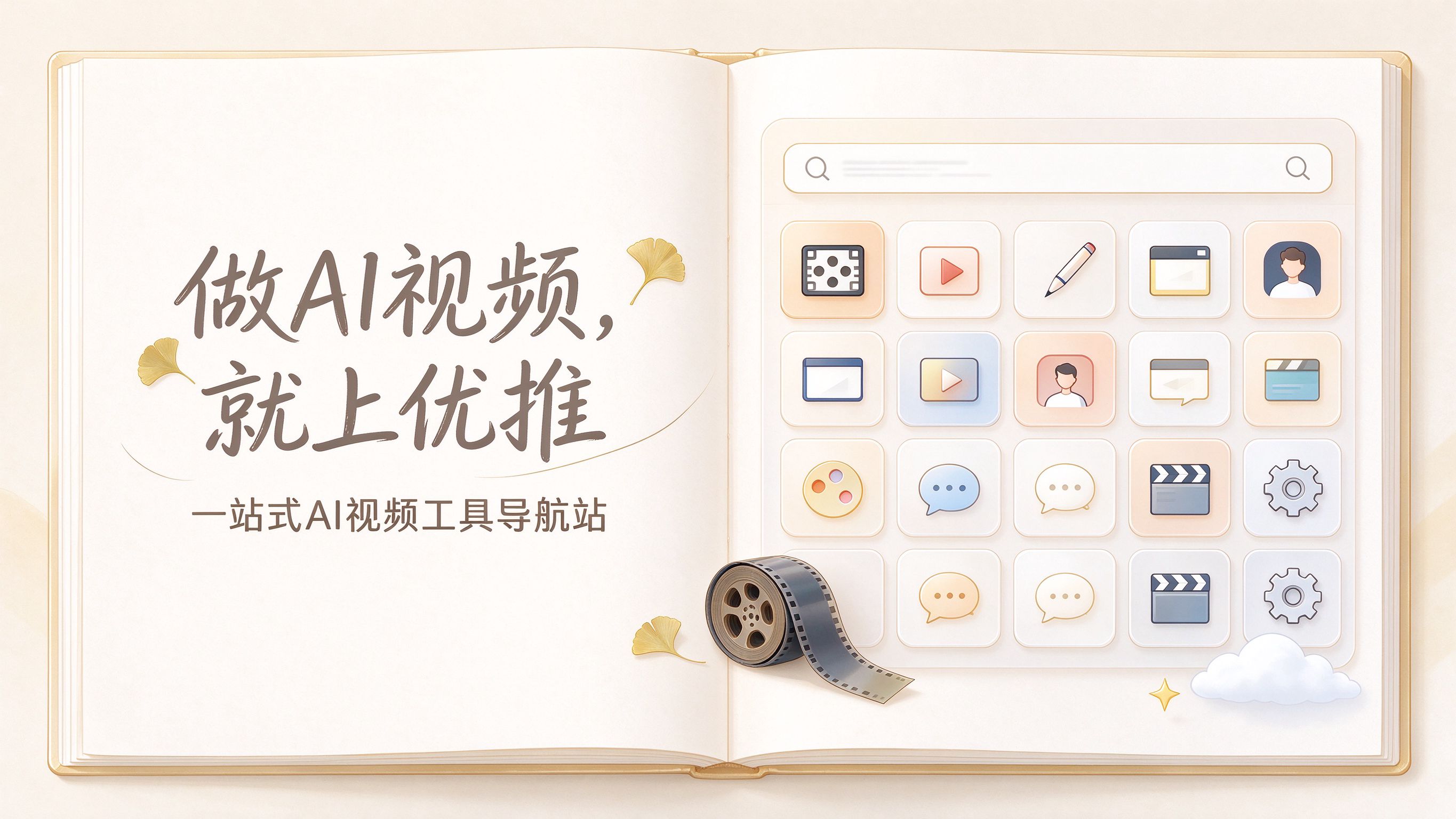 做AI视频，就上优推：一站式AI视频工具导航站，新手也能直接上手