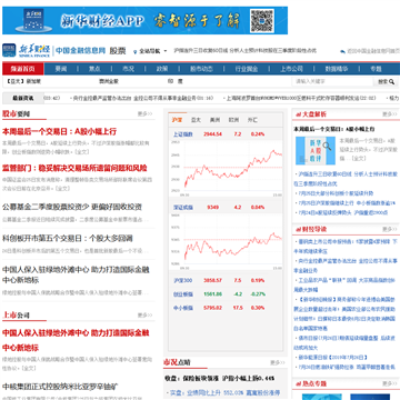 中国金融信息网股票频道网站图片展示