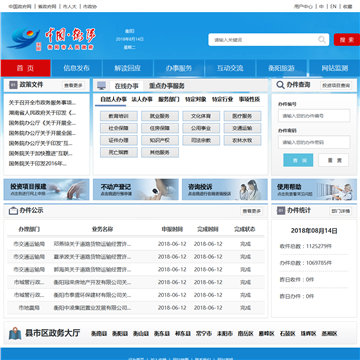 衡阳市网上政务服务大厅网站图片展示