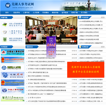 芜湖市人事考试网网站图片展示